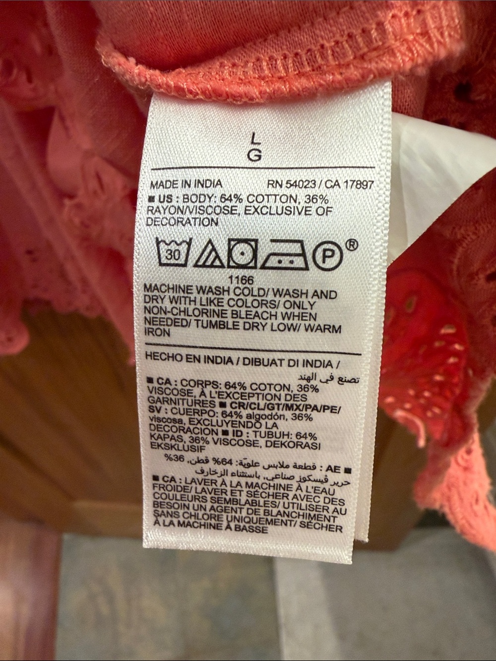Old Navy Coral Lace-up Tiered Dress - Picture 6 of 6